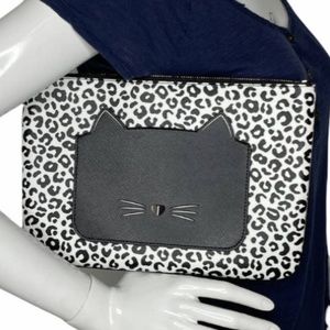 Kate Spade meow cat large zip pouch Clutch